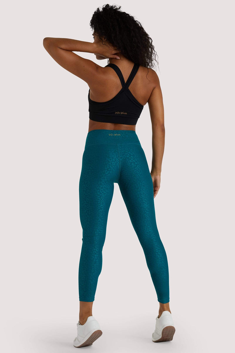 Playful Promises Teal Wet Look Croc Leggings