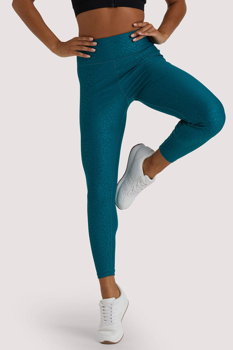 playful promises Teal Wet Look Croc Leggings