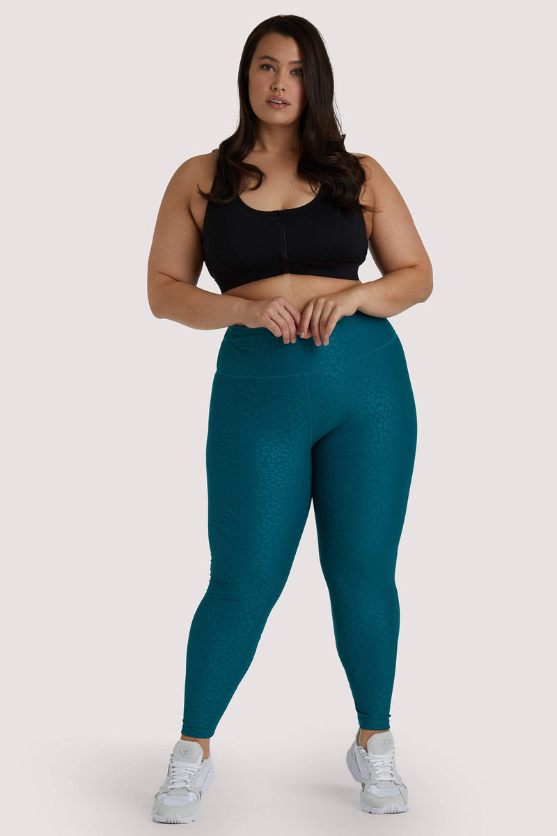 Playful Promises Teal Wet Look Curve Leggings
