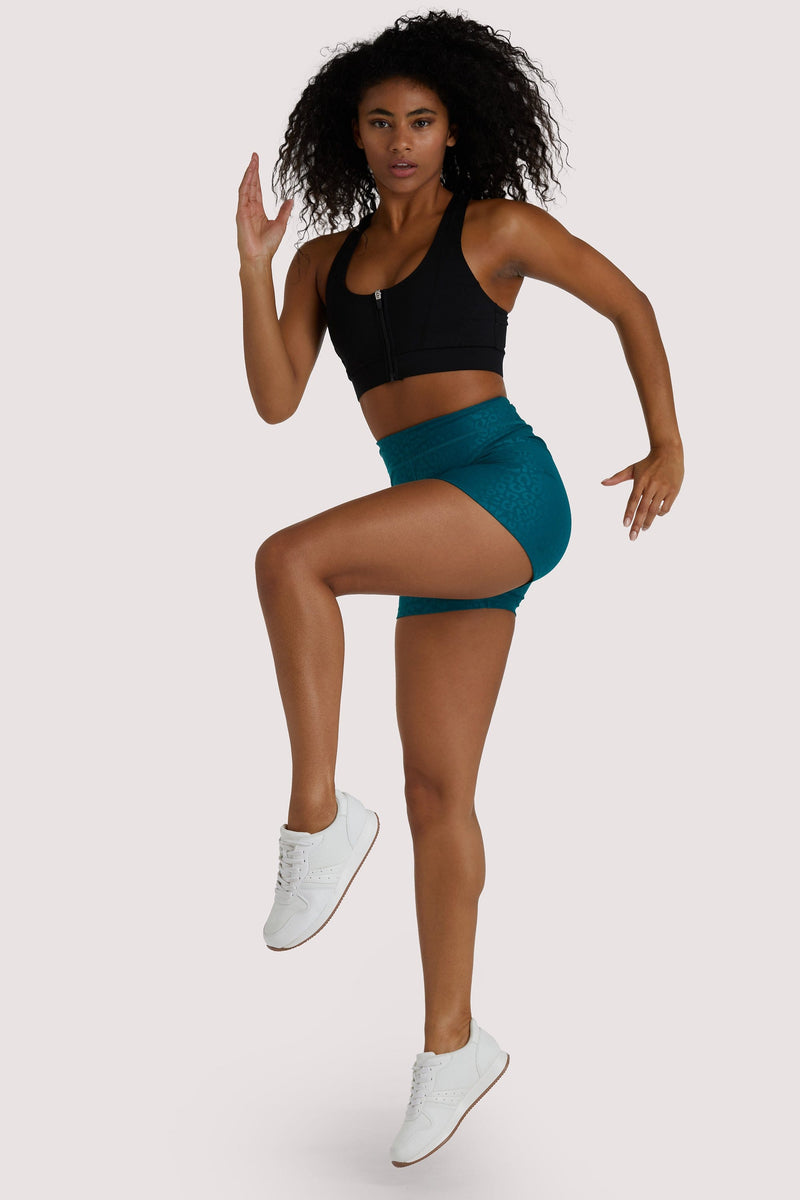 Playful Promises Teal Wet Look Shorts