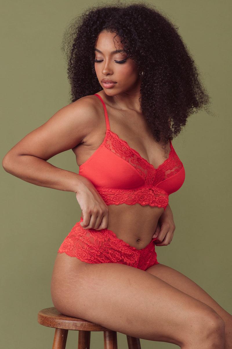 Playful Promises Tigerlilly Orange V-Neck Bralette