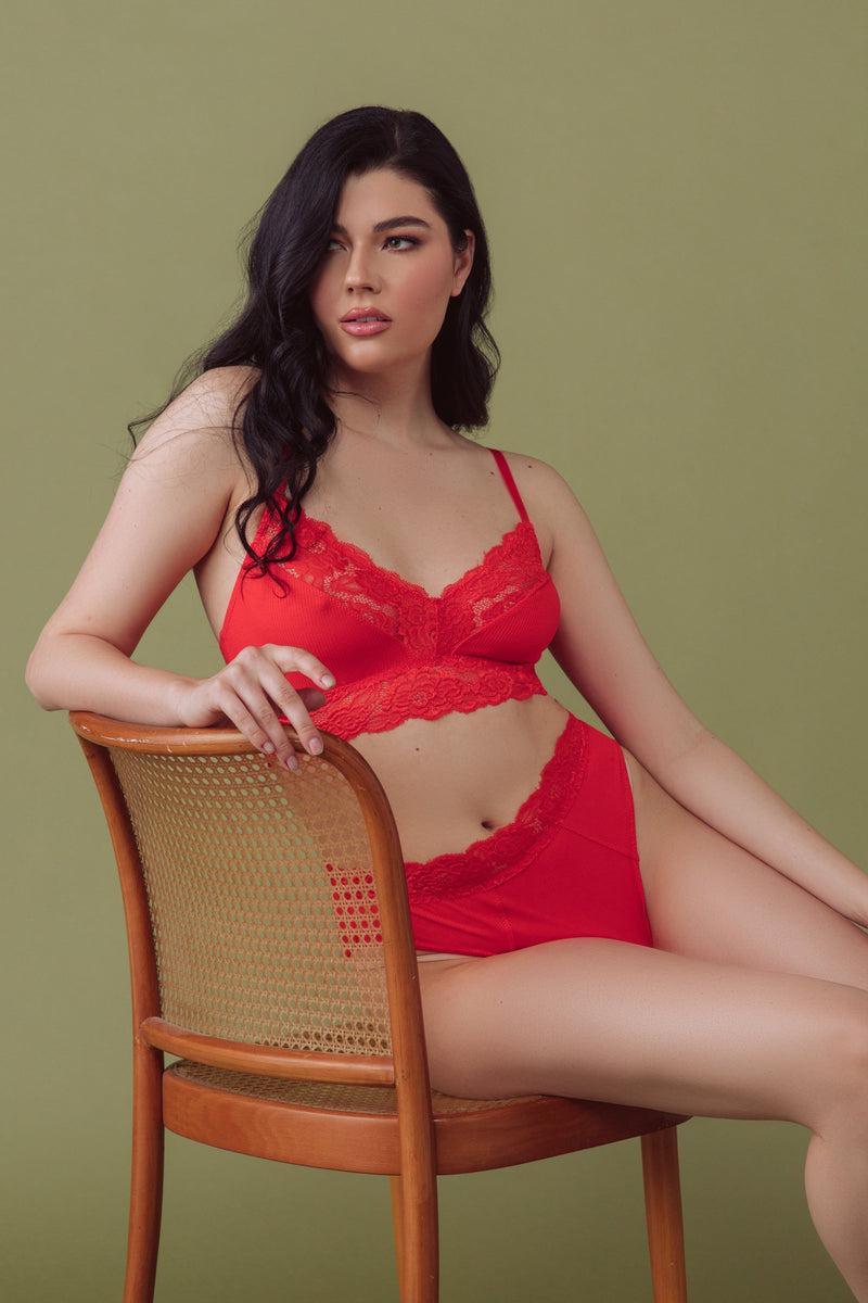 Playful Promises Tigerlilly Orange V-Neck Bralette