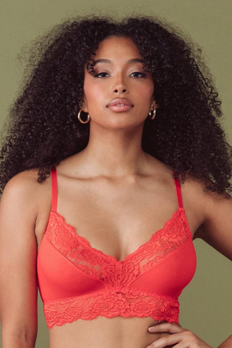 playful promises Tigerlilly Orange V-Neck Bralette