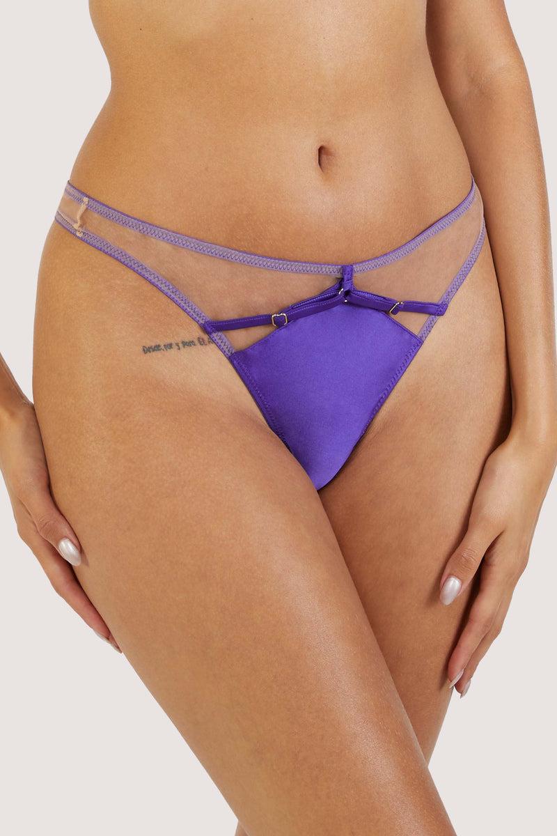 playful promises Ramona Purple Caged Open Back Thong