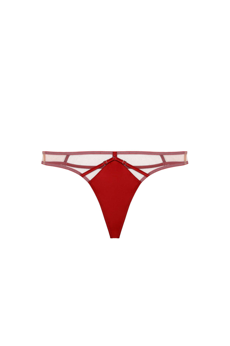 Playful Promises Ramona Ruby Red Caged Open Back Thong