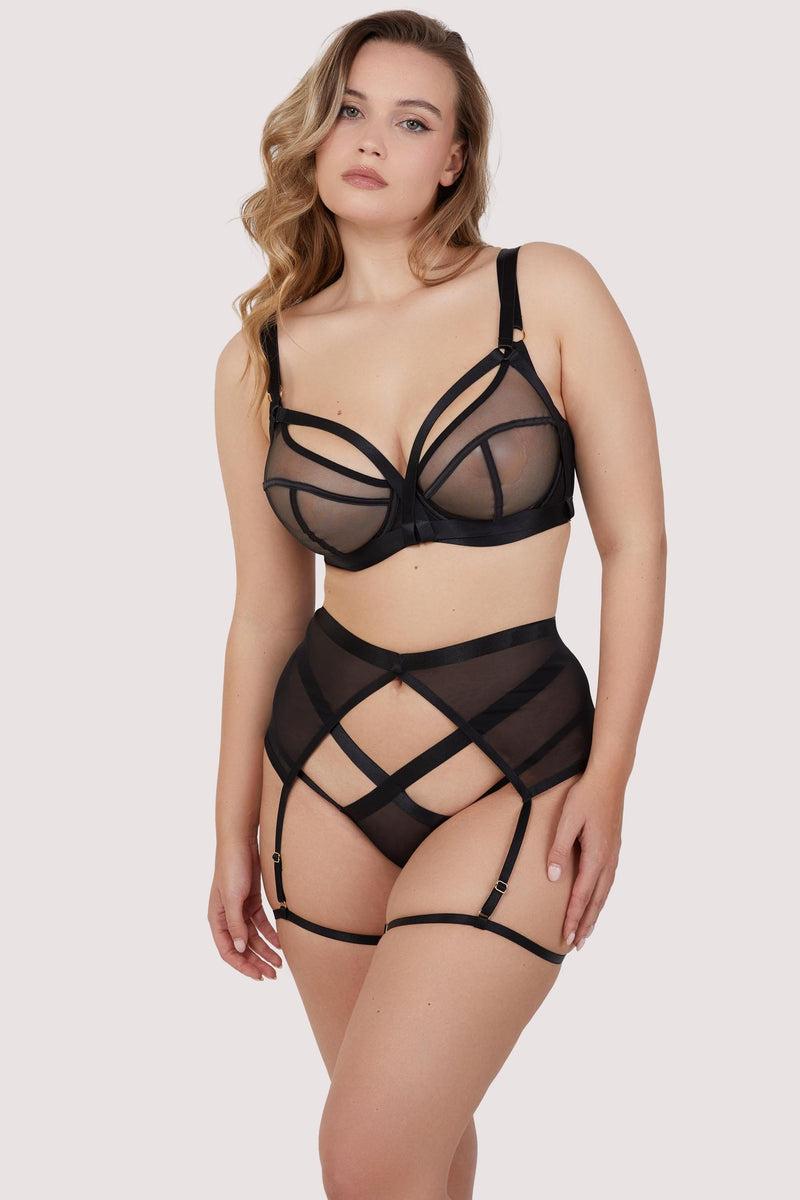 Playful Promises Regent Black Mesh Harness Suspender