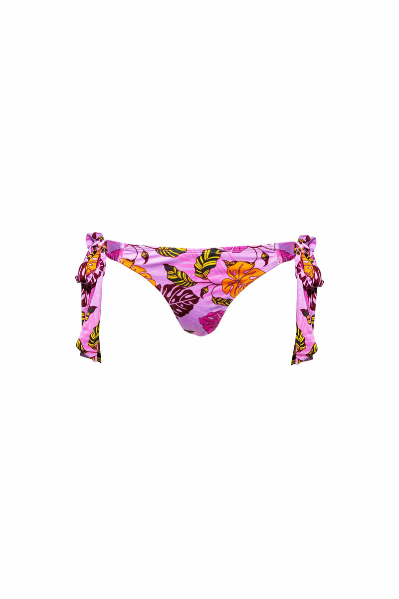 Playful Promises Riley Mix & Match Pink Palm Print Tie Side Bikini Bottom