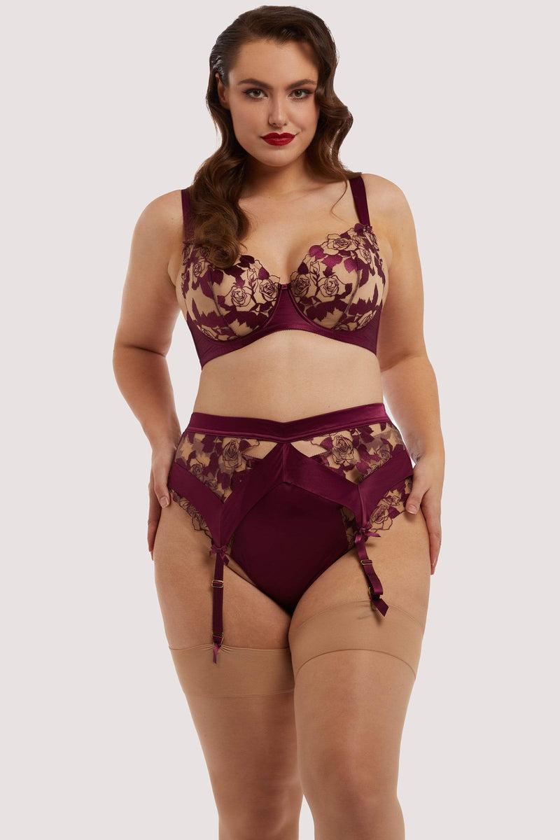 Playful Promises Rosabelle Dark Cherry Curve Suspender