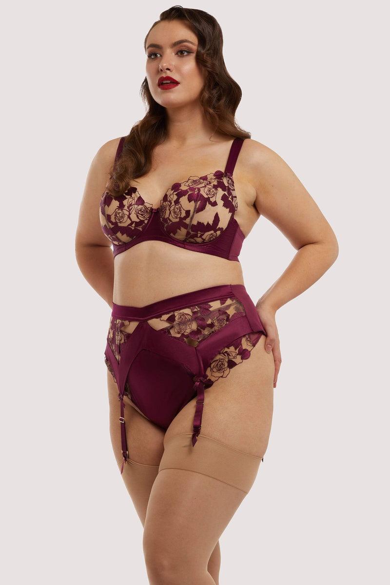 Playful Promises Rosabelle Dark Cherry Curve Suspender