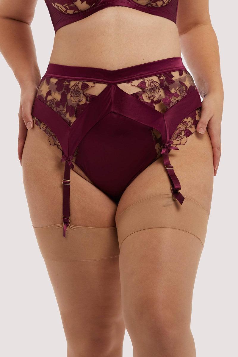 playful promises Rosabelle Dark Cherry Curve Suspender