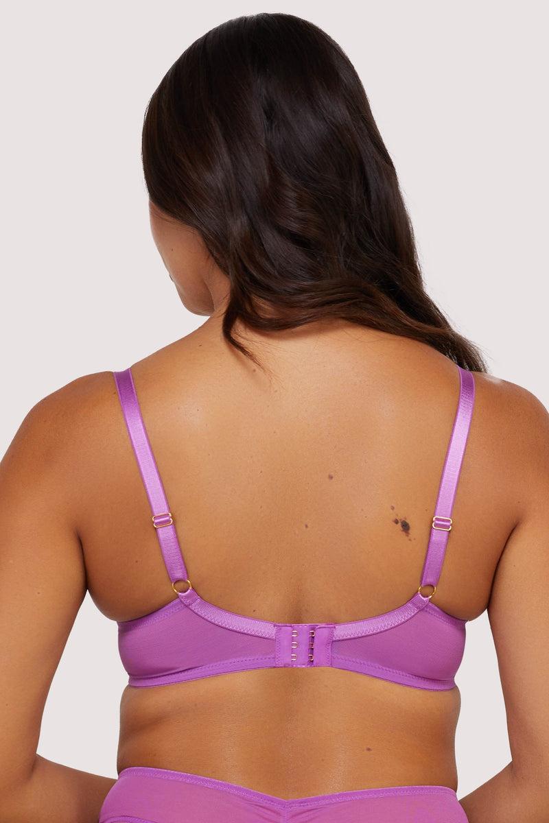 Playful Promises Rosanna Purple Long Line Plunge Bra