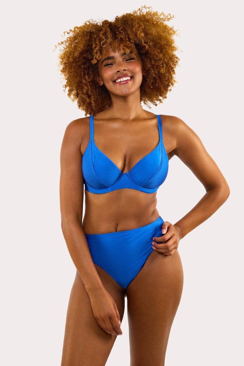 Playful Promises Sadie Cornflower Blue High Waisted Bikini Bottom