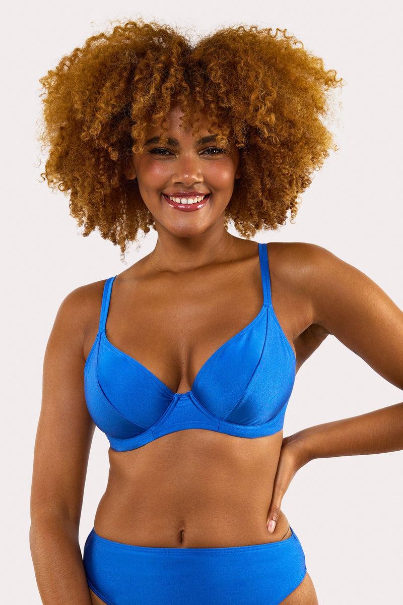 Playful Promises Sadie Fuller Bust Cornflower Blue Underwired Plunge Bikini Top