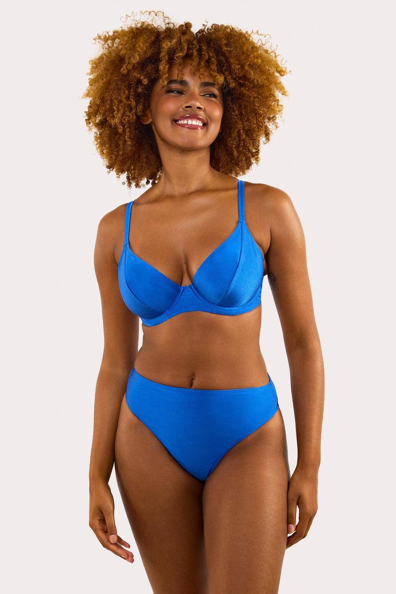 Playful Promises Sadie Fuller Bust Cornflower Blue Underwired Plunge Bikini Top