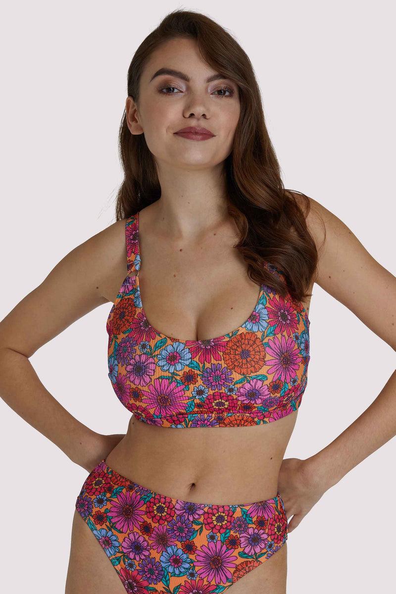 playful promises Scarlett Floral Fuller Bust Crop Bikini Top