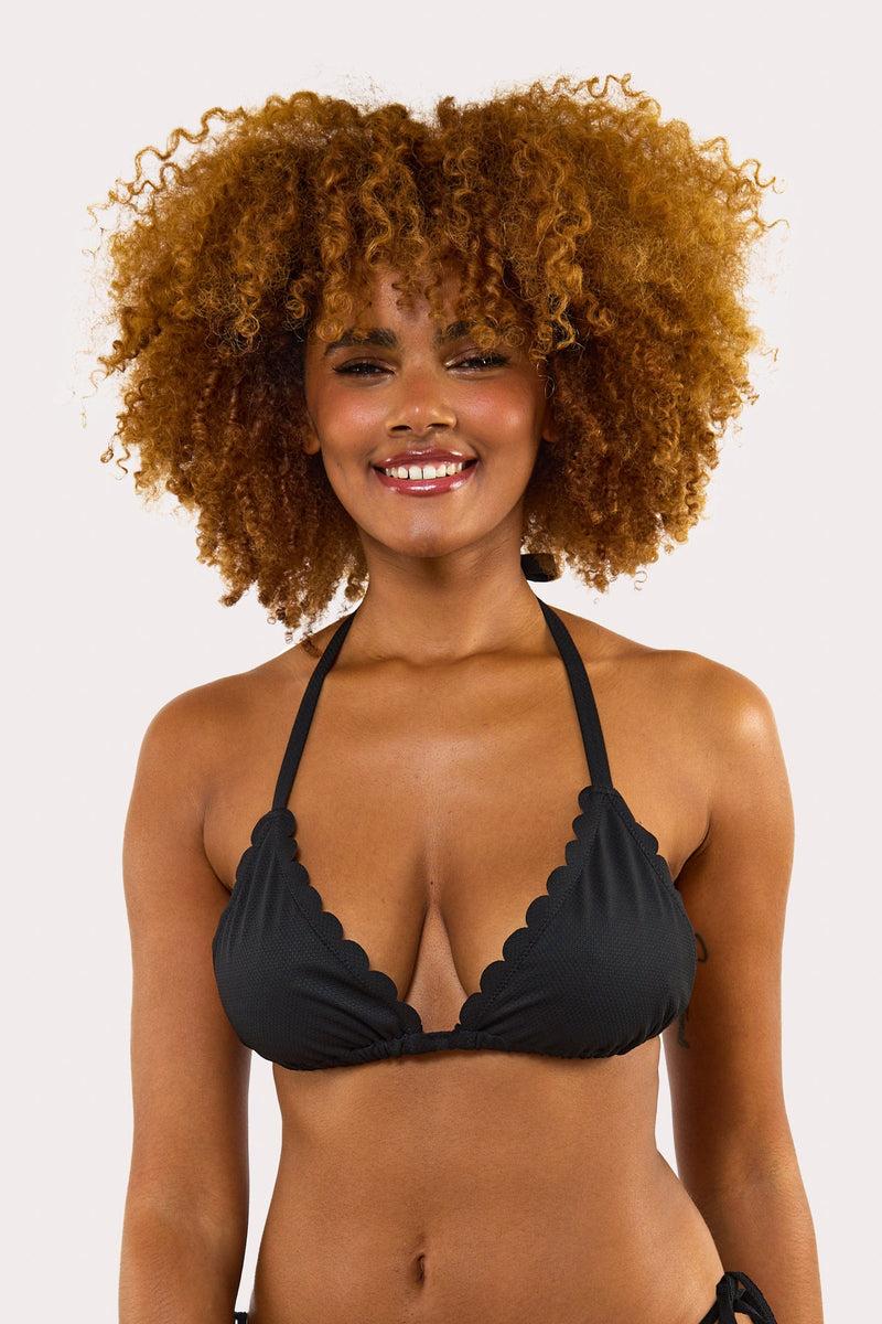 playful promises Sophia Fuller Bust Mix & Match Black Scallop Triangle Bikini Top