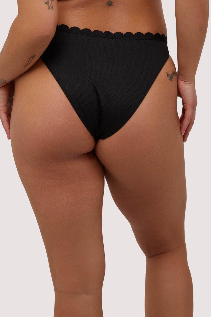 Playful Promises Sophia Mix & Match Black Scallop High-Leg Bikini Bottom