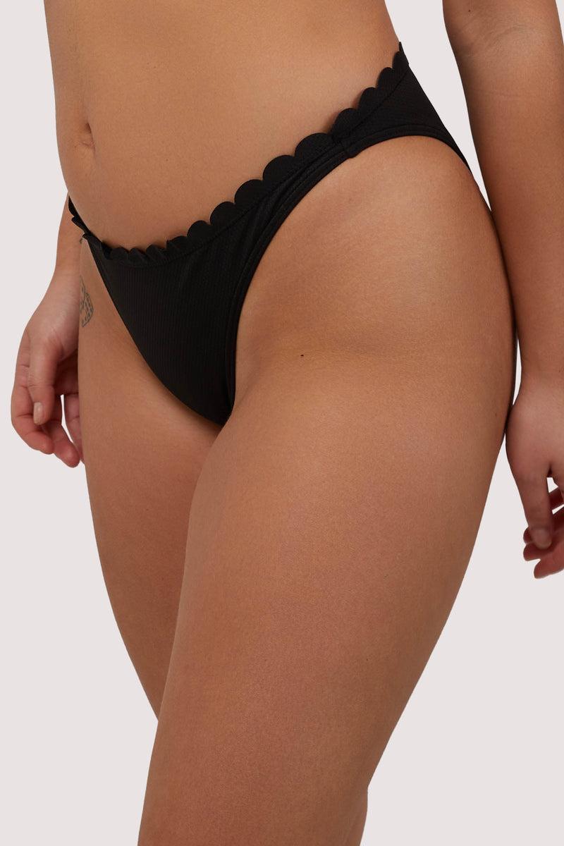 Playful Promises Sophia Mix & Match Black Scallop High-Leg Bikini Bottom