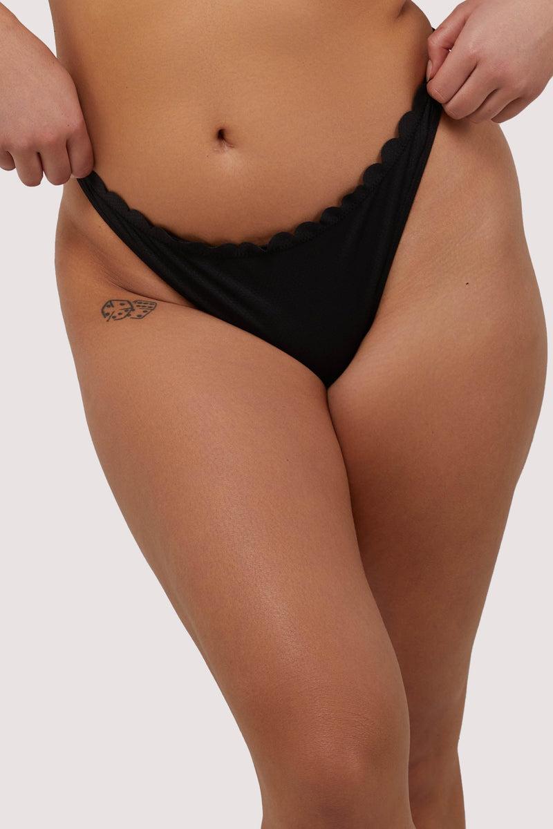 playful promises Sophia Mix & Match Black Scallop High-Leg Bikini Bottom