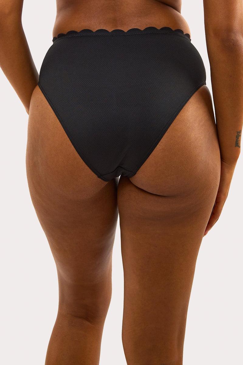 Playful Promises Sophia Mix & Match Black Scallop High-Waist Bikini Bottom