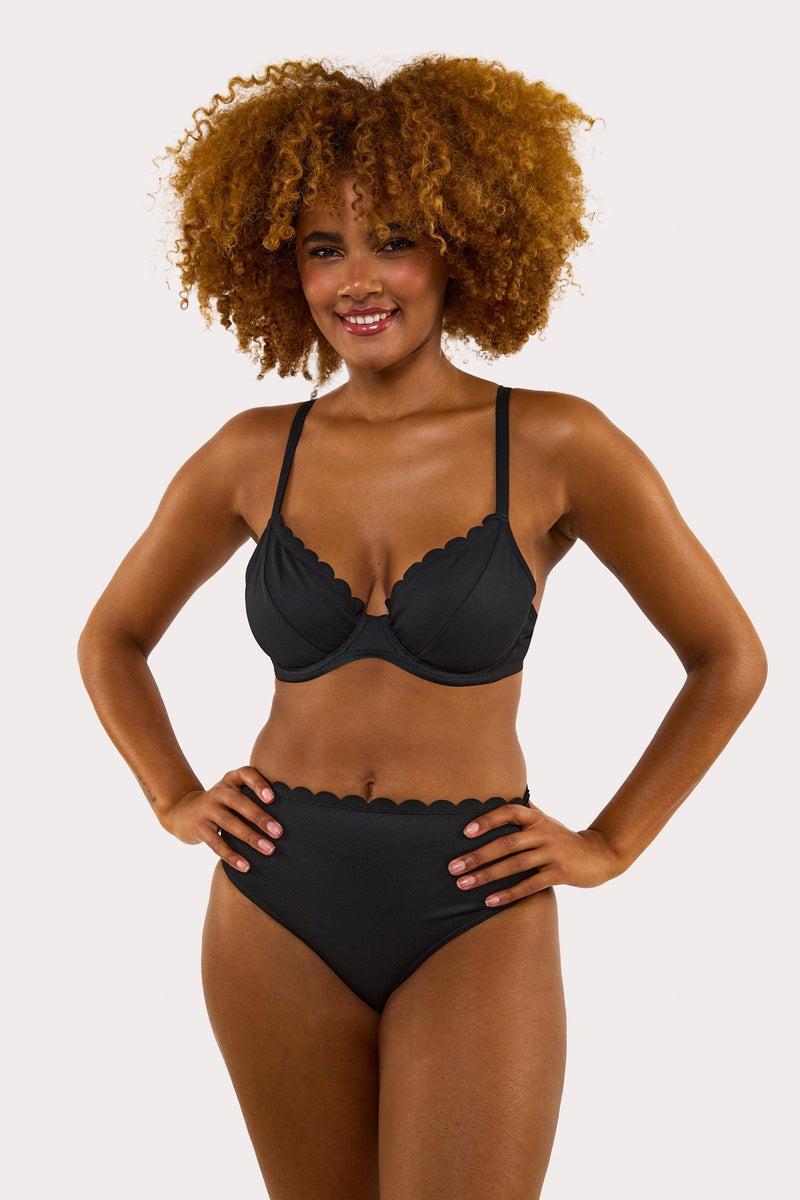 Playful Promises Sophia Mix & Match Black Scallop Underwire Bikini