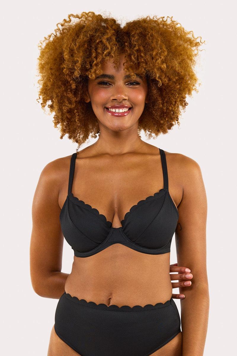 playful promises Sophia Mix & Match Black Scallop Underwire Bikini