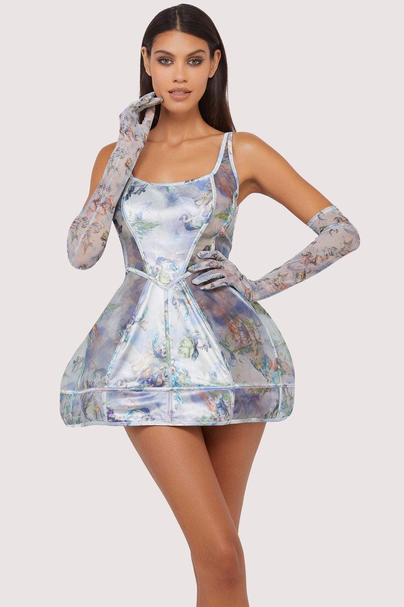 Playful Promises Talia Renaissance Printed Mesh Opera Gloves