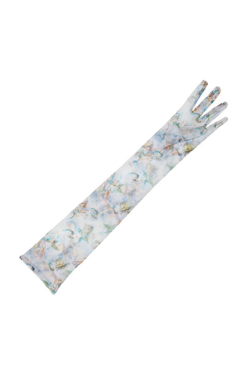 Playful Promises Talia Renaissance Printed Mesh Opera Gloves