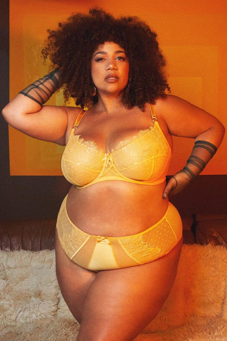 Playful Promises Ziggy Mango Lace And Spotted Mesh Bra