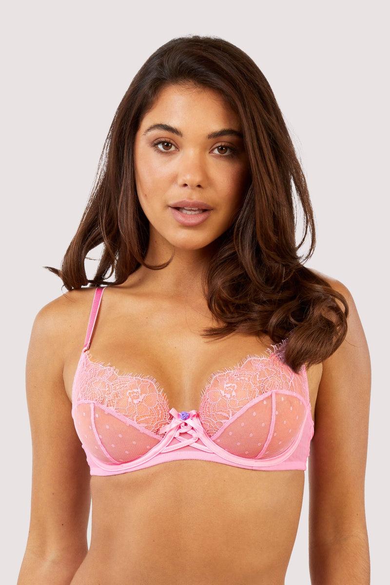 playful promises Ziggy Pink Lace and Spotted Mesh Bra