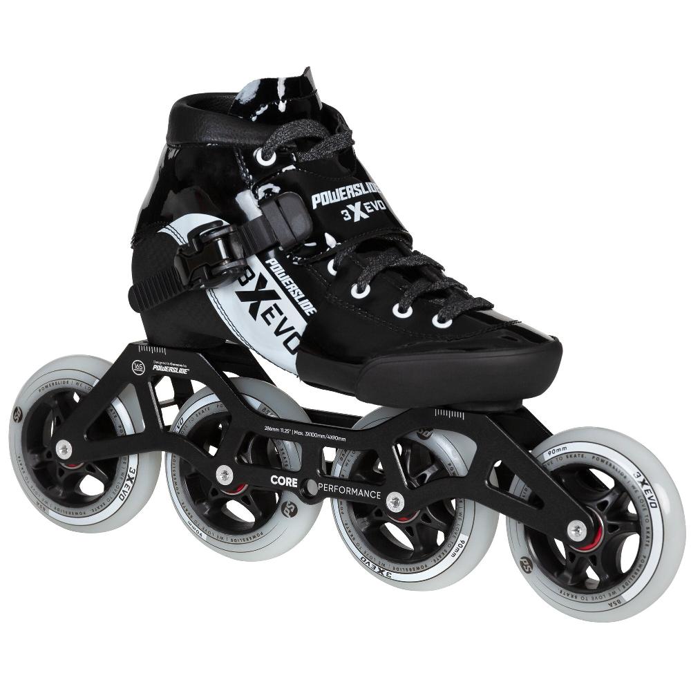 Playlife 3X Adj. Evo Black / White Powerslide - Racing Inline Skates