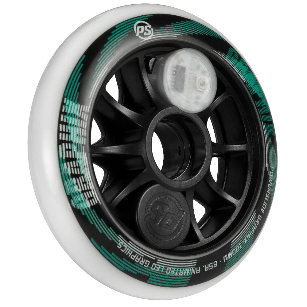 Playlife Graphix 100/85A White Pc. Powerslide - Nite Inline Skate Wheels