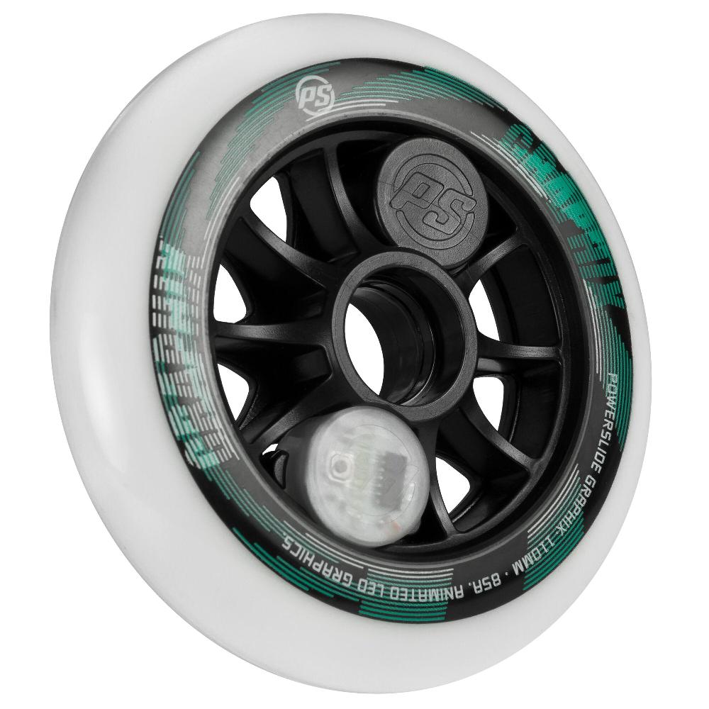 Playlife Graphix 110 /85A White Pc. Powerslide - Nite Inline Skate Wheels