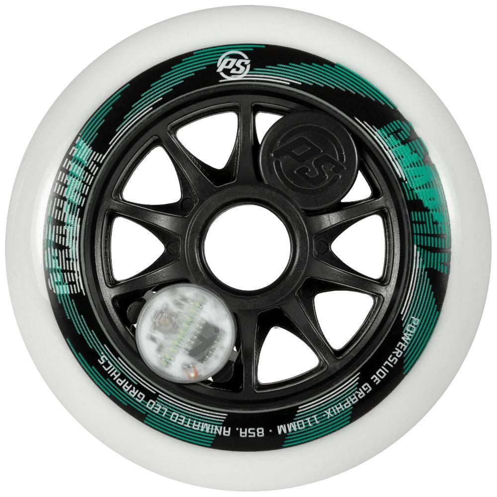 playlife Graphix 110 /85A White pc. Powerslide - Nite Inline Skate Wheels