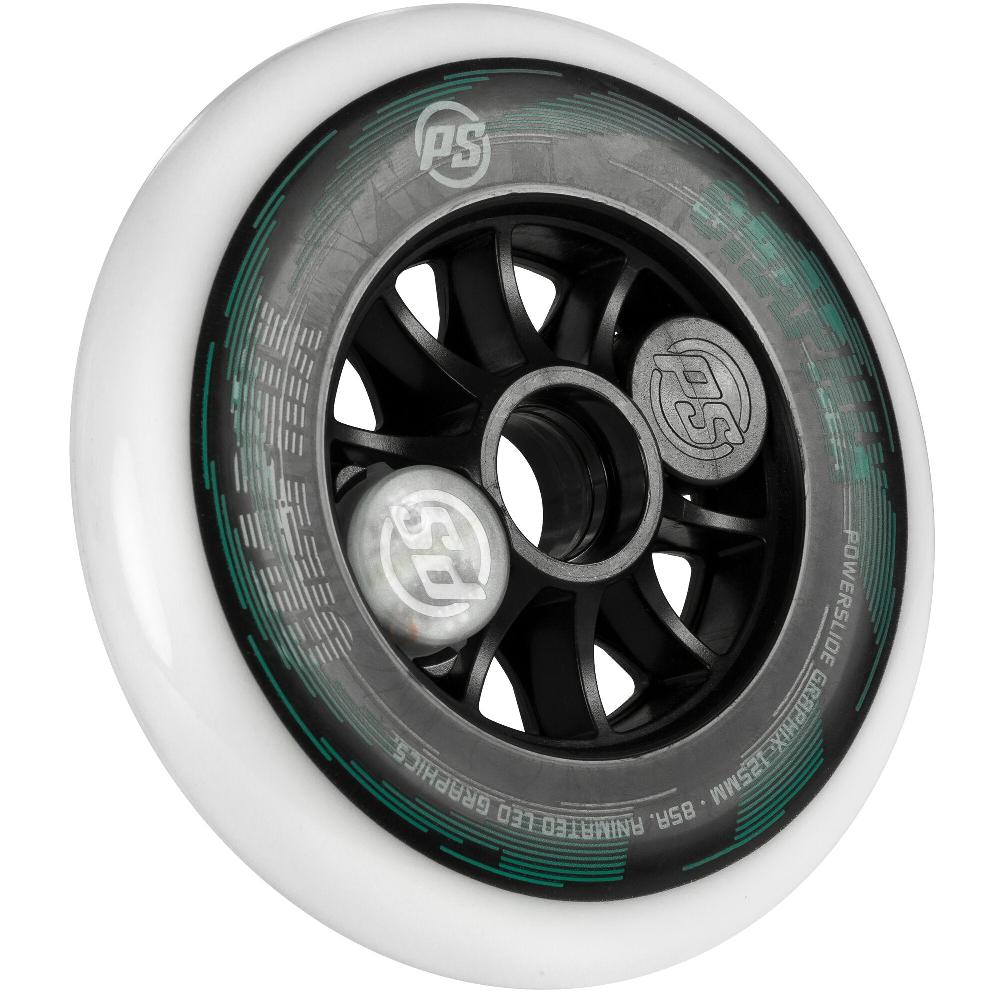 Playlife Graphix 125/85A White Pc. Powerslide - Nite Inline Skate Wheels