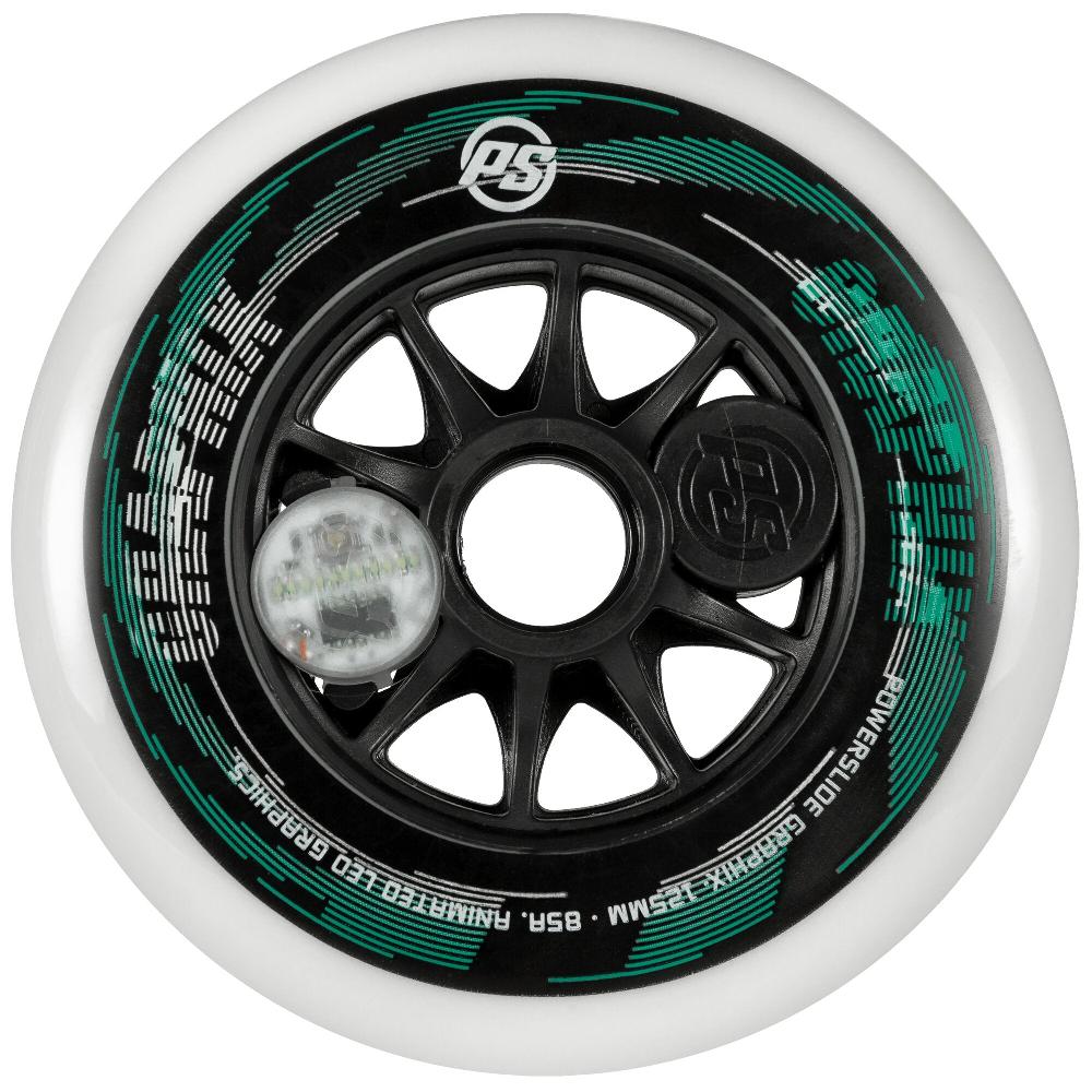 playlife Graphix 125/85A White pc. Powerslide - Nite Inline Skate Wheels