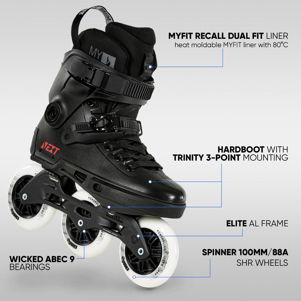 Playlife Next Core Black 100 Powerslide - Urban Inline Skates