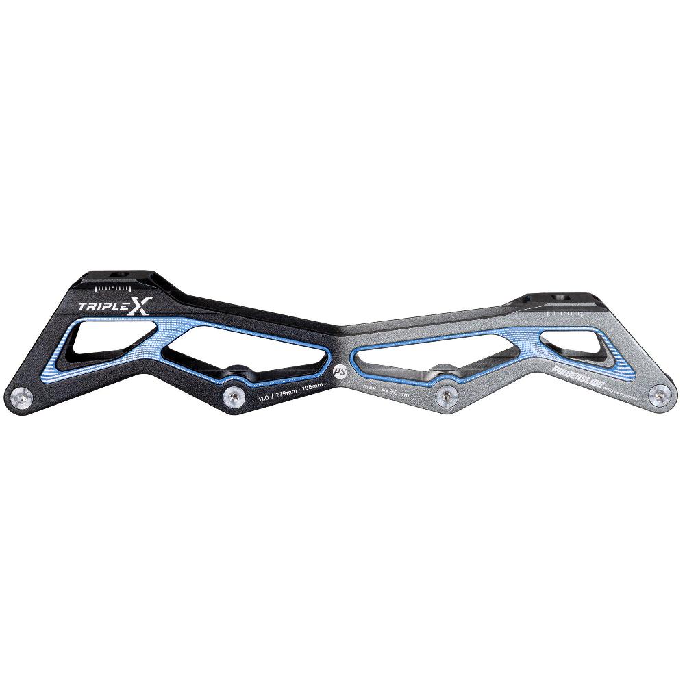 playlife Triple X5 11.0/4x90 Black Blue 195 Powerslide - Racing Inline Frames