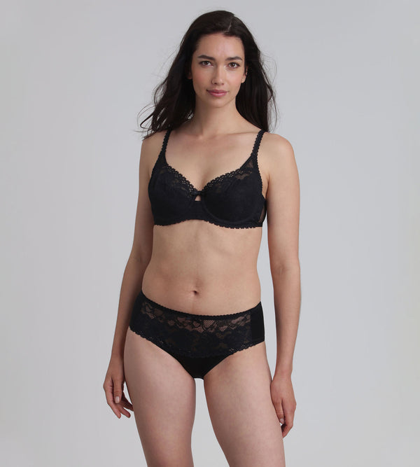 Playtex Balcony Bra In Black Flower Elegance Recycled