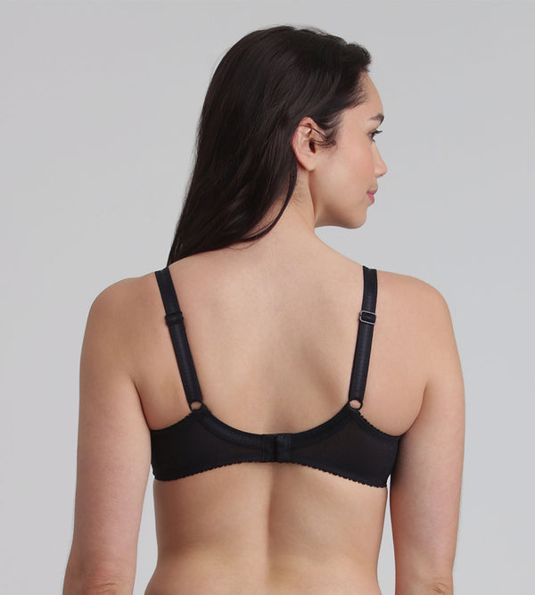 Playtex Full Cup Bra In Black Classic Micro Support
