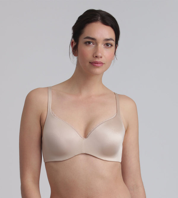 playtex Full cup bra with removable underwires in light brown 24h Absolute Soft