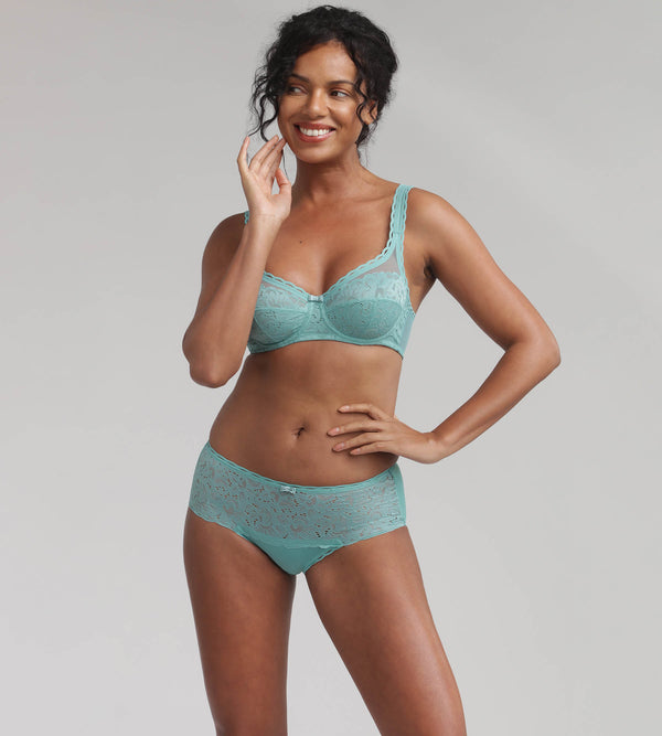 Playtex Midi Knickercs In Poetic Blue Recycled Classic Lace Support