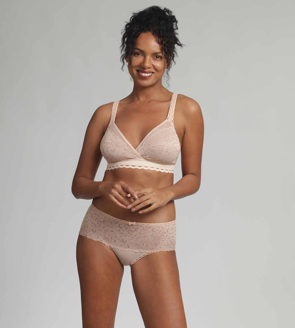Playtex Midi Knickers In Beige Recycled Classic Lace Support