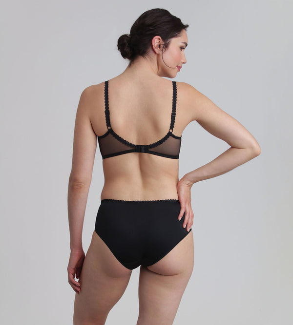 Playtex Midi Knickers In Black Flower Elegance Recycled