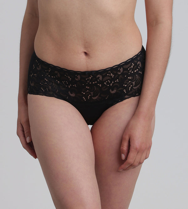 playtex Midi knickers in black Recycled Classic Lace Support