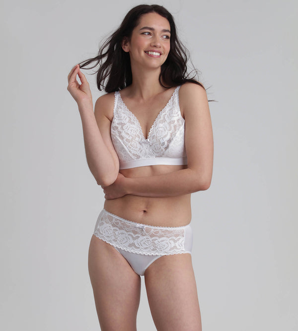 Playtex Midi Knickers In White Flower Elegance Recycled