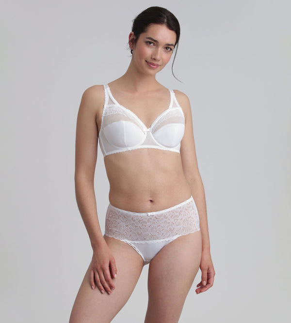 Playtex Midi Knickers In White Recycled Classic Lace Support