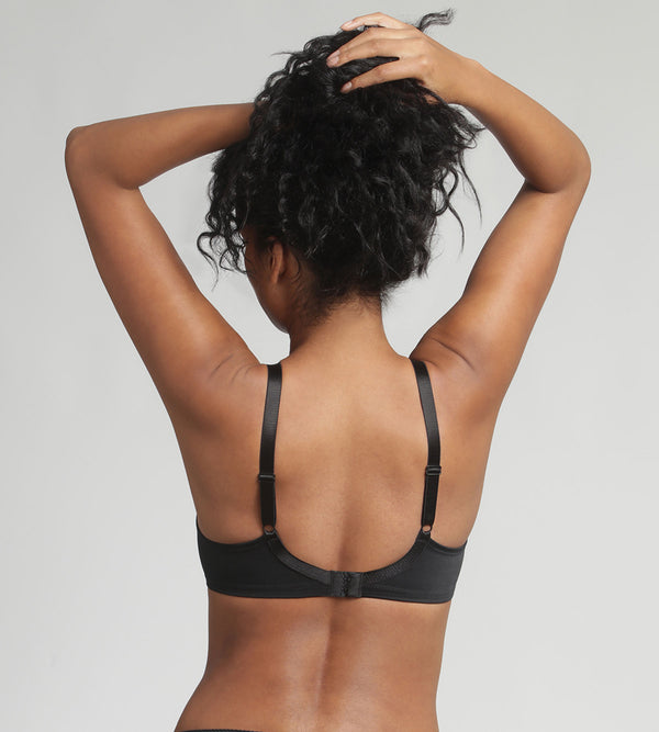 Playtex Non-wired Bra In Black Cross Your Heart Modern Tricot