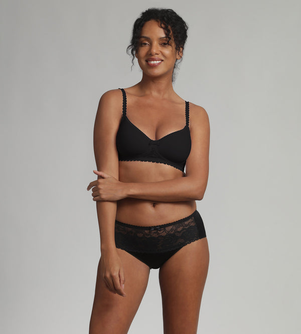 Playtex Non-wired Bra In Black Flower Elegance Recycled