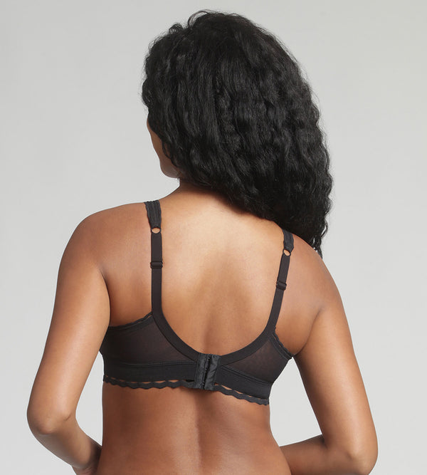 Playtex Non-wired Bra In Black Recycled Classic Lace Support